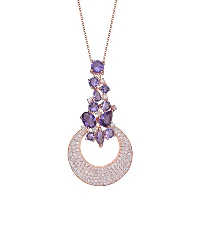 Genevive 18k Rose Gold Vermeil Cz Pendant Necklace