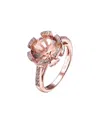 Genevive 18k Rose Gold Vermeil Cz Ring