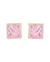 Genevive 18k Rose Gold Vermeil Cz Studs