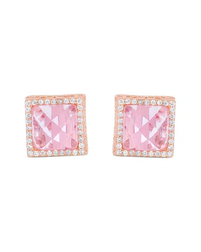 Genevive 18k Rose Gold Vermeil Cz Studs
