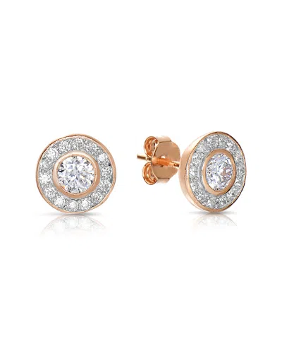 Genevive 18k Rose Gold Vermeil Cz Studs