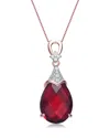 Genevive 18k Rose Gold Vermeil Cz Teardrop Pendant Necklace