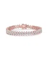 Genevive 18k Rose Gold Vermeil Cz Tennis Bracelet