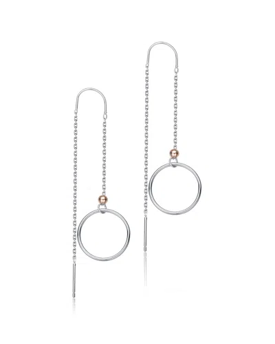 Genevive 18k Rose Gold Vermeil Earrings In Silver