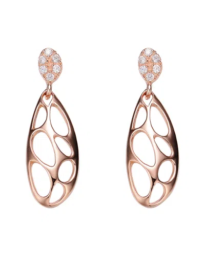 Genevive 18k Rose Gold Vermeil Earrings In Pink
