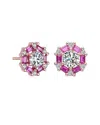 Genevive 18k Rose Gold Vermeil Earrings In Pink