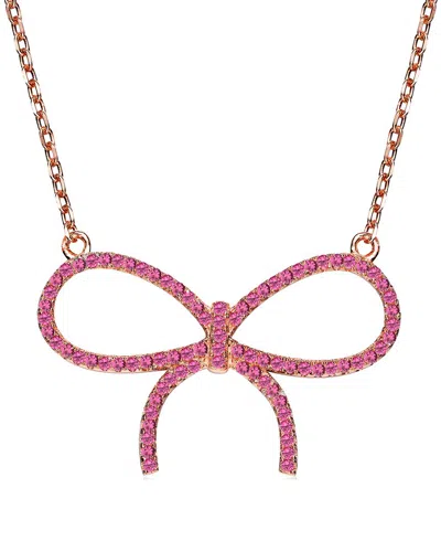 Genevive 18k Rose Gold Plated Heart Necklace