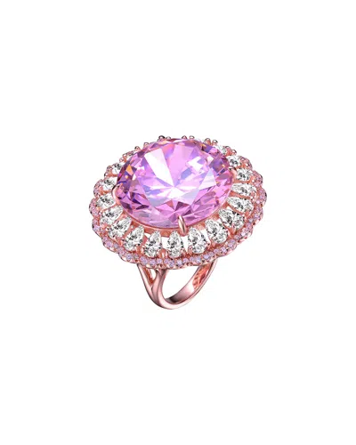 Genevive 18k Rose Gold Vermeil Ring In Pink