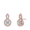 Genevive Classic Simulated Diamond Drop Earrings In Pink