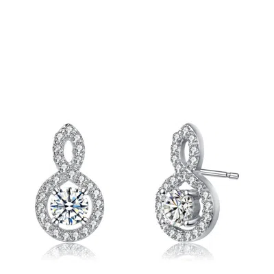 Genevive Classic Simulated Diamond Drop Earrings In White