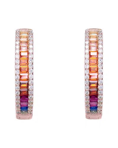 GENEVIVE GENEVIVE DIAMOND CZ HOOP EARRINGS