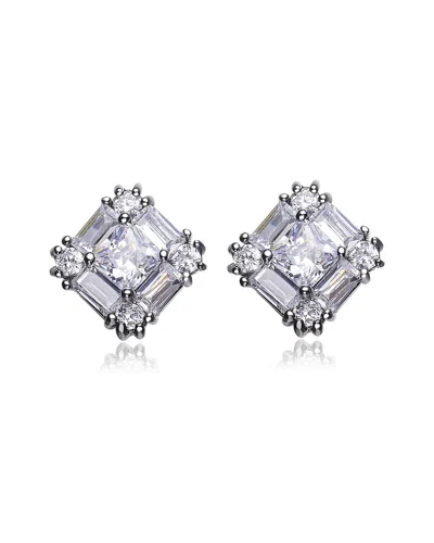 Genevive Gold Over Silver Cz Baguette Earrings