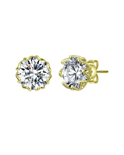 Genevive Gold Plated Sterling Silver With Clear Cubic Zirco