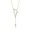 Genevive Jewelry Women's Arc-en-ciel Golden Star Rainbow Necklace In Gold
