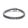 Genevive Jewelry Women's Black Gv Sterling Silver Cubic Zirconia Tennis Bracelet In Black