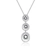 Genevive Jewelry Women's Black / White / Silver Sterling Silver Cubic Zirconia Triple Circle Necklace In Multi