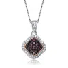Genevive Jewelry Women's Brown / Silver Sterling Silver Dark Cubic Zirconia Pendant Necklace In Multi