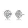 Genevive Jewelry Women's Elegant White Gold Plated With Clear Cubic Zirconia Square Stud Earrings In White