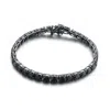 Genevive Jewelry Women's Genevive Sterling Silver Black Plated With Black Cubic Zirconia Tennis Bracelet In Black