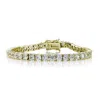 Genevive Jewelry Women's Genevive Sterling Silver Gold Plated With Clear Cubic Zirconia Seven Inch Tennis Bracelet In Gold