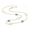 Genevive Jewelry Women's Gold / Blue Sterling Silver Light Blue Cubic Zirconia Double Necklace In Multi