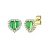 Genevive Jewelry Women's Gold / Green Rachel Glauber Young Adult Yellow Gold Plated With Green Cubic Zirconia Baguett In Multi