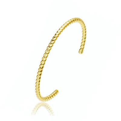 Genevive Jewelry Women's Gold Plated Beaded Cuff Bracelet