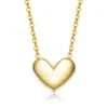 Genevive Jewelry Women's Gold Plated Minimalist Heart Pendant Necklace In Gold