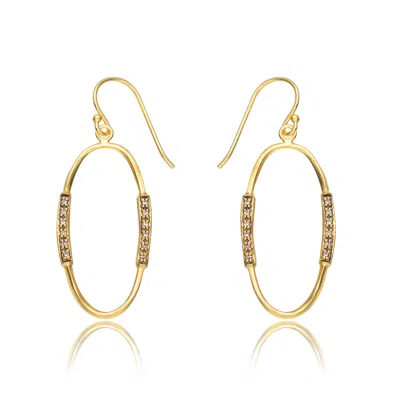 Genevive Jewelry Women's Gold / White Gold Overlay Cubic Zirconia Accent Hoop Earrings In Multi
