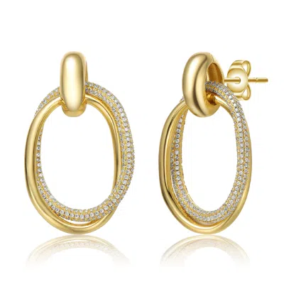 Genevive Jewelry Women's Gold / White Rachel Glauber Gold Plated Cubic Zirconia Stud Earrings In Multi