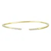 Genevive Jewelry Women's Gold / White Rachel Glauber Gold Plated Round Cubic Zirconia Cuff Bracelet In Multi