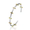 Genevive Jewelry Women's Gold / White Rachel Glauber Gold Plated Two Tone Cuff Bracelet In Multi
