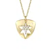 Genevive Jewelry Women's Gold / White Rachel Glauber Gold Plated With Cubic Zirconia Laser-cut 6-pointed Star Triangl In Multi