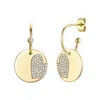 Genevive Jewelry Women's Gold / White Rachel Glauber Gold Plated With Diamond Cubic Zirconia Round Heart Charm Dangle In Multi