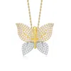 Genevive Jewelry Women's Gold / White Rachel Glauber Yellow Gold White Gold-plated With Cubic Zirconia Butterfly Pend In Multi