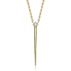 Genevive Jewelry Women's Gold / White Stella Valentino Sterling Silver Gold Plated Lab Created Moissanite Gothic Spik In Multi