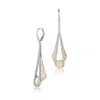 Genevive Jewelry Women's Gold / White Sterling Silver Yellow Gold Plated Cubic Zirconia Drop Earrings In Multi