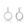 Genevive Jewelry Women's Gorgeous White Gold Plated With Clear Cubic Zirconia Halo Stud Earrings In White