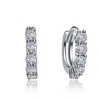 Genevive Jewelry Women's Rachel Glauber Elegant White Gold Plated Cubic Zirconia Huggie Hoop Earrings In White