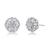 Genevive Jewelry Women's Rachel Glauber Elegant White Gold Plated Cubic Zirconia Stud Earrings In White