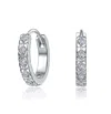 Genevive Jewelry Women's Rachel Glauber Elegant White Gold Plated Huggie Hoop Earrings In White