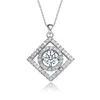 Genevive Jewelry Women's Rachel Glauber Elegant White Gold Plated Square Pendant Necklace In White