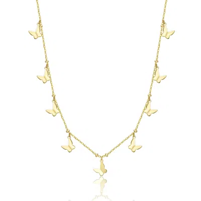Genevive Jewelry Women's Rachel Glauber Gold Plated Butterfly Symphony Necklace