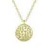Genevive Jewelry Women's Rachel Glauber Gold Plated Engraved Pendant Necklace In Gold