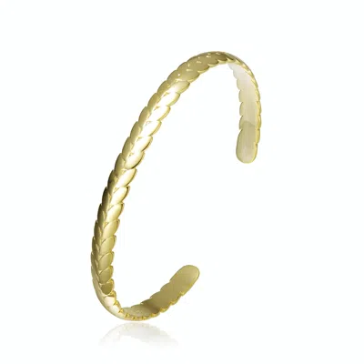 Genevive Jewelry Women's Rachel Glauber Gold Plated Leaf Cuff Bracelet