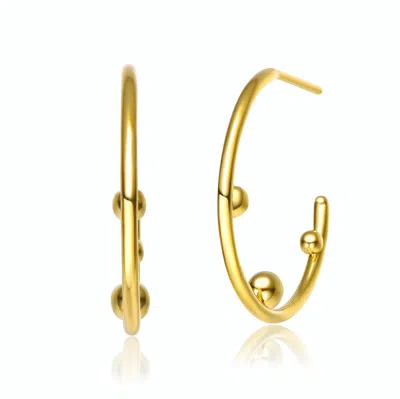 Genevive Jewelry Women's Rachel Glauber Gold Plated Open Hoop Beaded Earrings