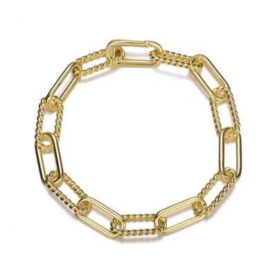 Genevive Jewelry Women's Rachel Glauber Gold Plated Paperclip Chain Bracelet