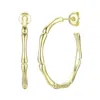 Genevive Jewelry Women's Rachel Glauber Gold Plated Round Open Hoop Earrings In Gold
