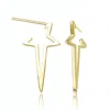 Genevive Jewelry Women's Rachel Glauber Gold Plated Star Open Hoop Earrings In Gold
