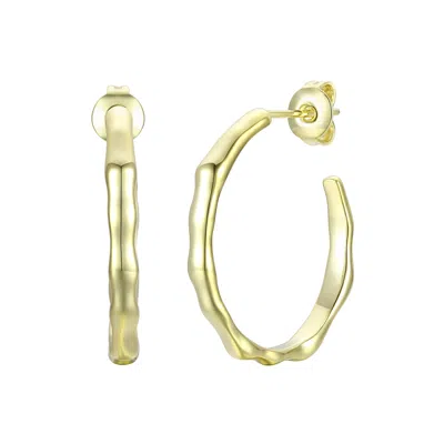 Genevive Jewelry Women's Rachel Glauber Gold Plated Structured Open Hoop Earrings